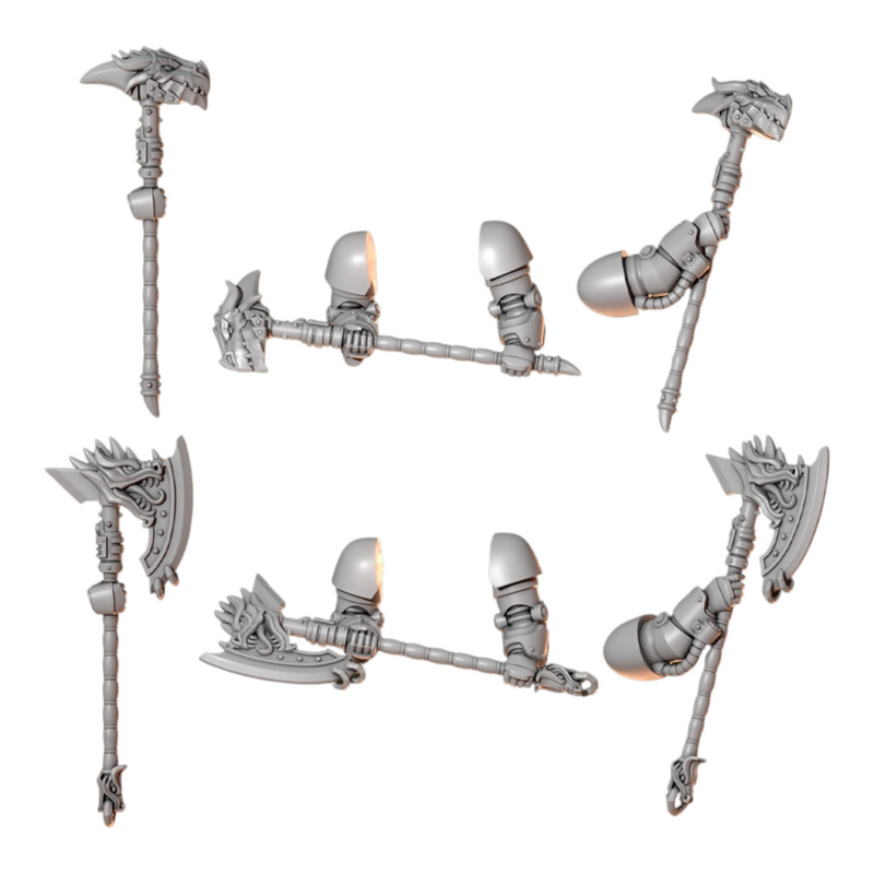 Axe & Hammer Big Melee Weapons Anvil Wardens Conversion Bits For 28mm 32mm Sci-fi Space Knights