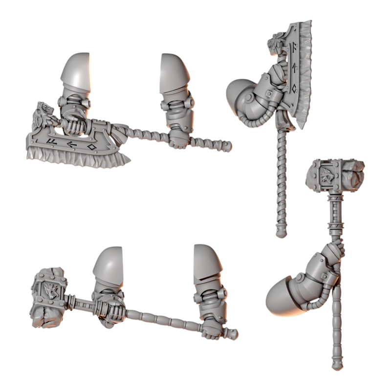 Big Two Handed Melee | Primal Hounds | Conversion Bits For 28mm 32mm Sci-fi Space Knights