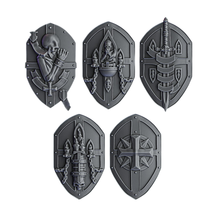 Crusader Shields | Pactum Aeternum | Conversion Bits For 28mm 32mm Sci-fi Space Knights