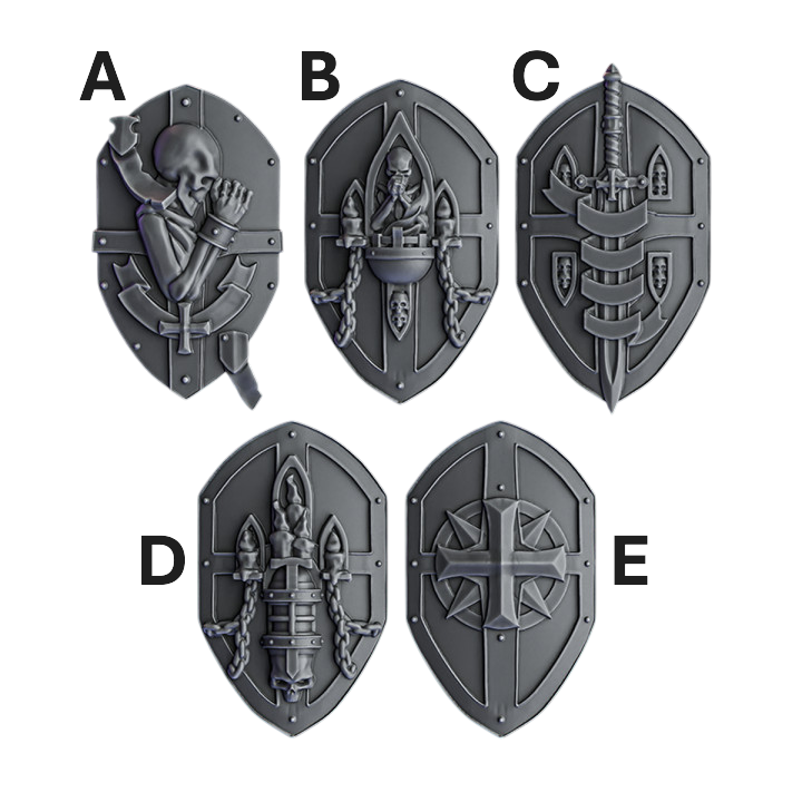 Crusader Shields | Pactum Aeternum | Conversion Bits For 28mm 32mm Sci-fi Space Knights
