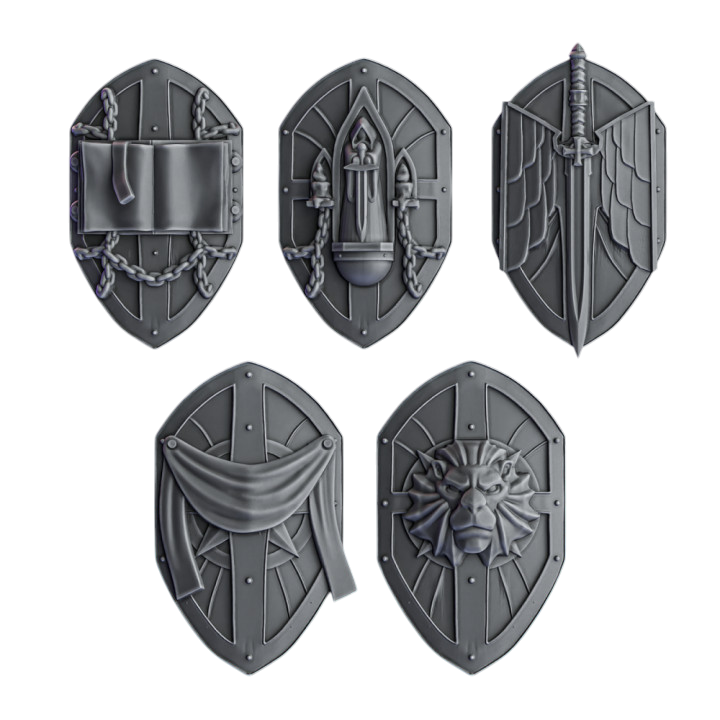 Knight Shields | Pactum Aeternum | Conversion Bits For 28mm 32mm Sci-fi Space Knights