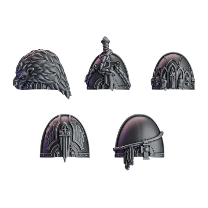 Knight Shoulder Pads | Pactum Aeternum | Conversion Bits For 28mm 32mm Sci-fi Space Knights