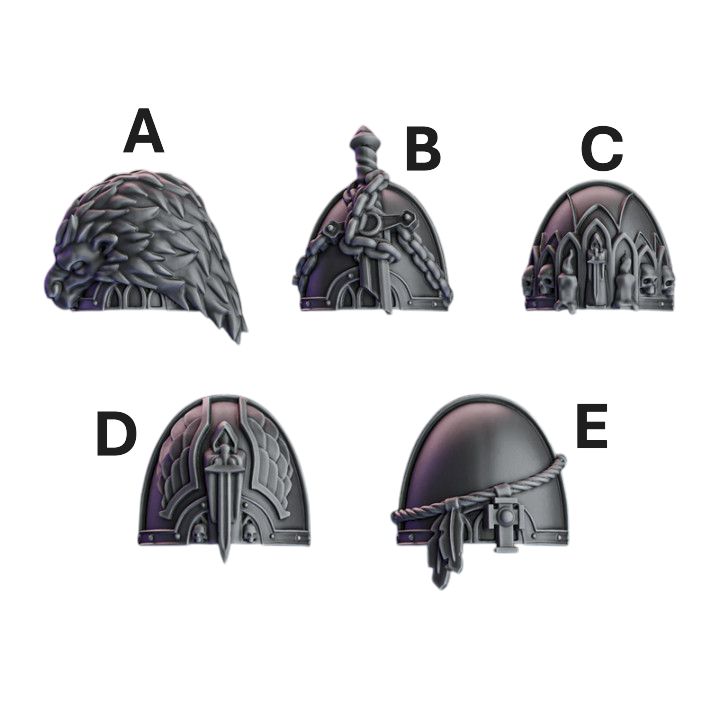 Knight Shoulder Pads | Pactum Aeternum | Conversion Bits For 28mm 32mm Sci-fi Space Knights