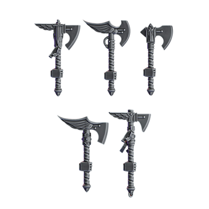 Knight Axes | Pactum Aeternum | Conversion Bits For 28mm 32mm Sci-fi Space Knights
