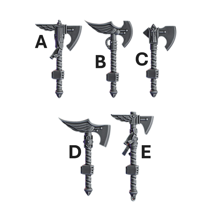 Knight Axes | Pactum Aeternum | Conversion Bits For 28mm 32mm Sci-fi Space Knights