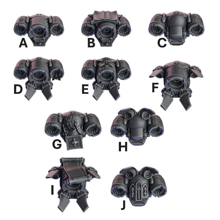 Pactum Aeternum Jetpacks | Pactum Aeternum | Conversion Bits For 28mm 32mm Sci-fi Space Knights