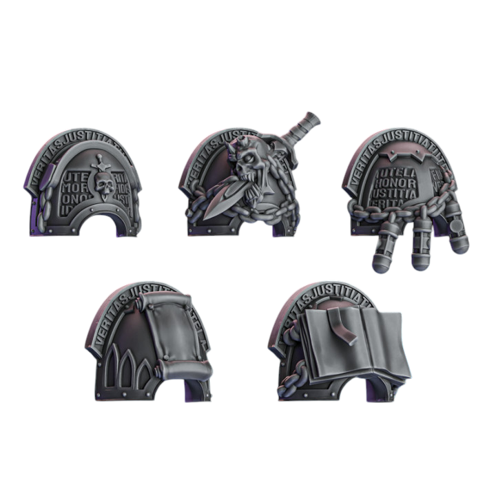 Warden Shoulder Pads | Pactum Aeternum | Conversion Bits For 28mm 32mm Sci-fi Space Knights