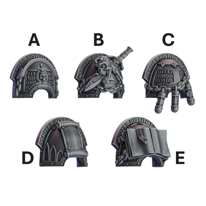 Warden Shoulder Pads | Pactum Aeternum | Conversion Bits For 28mm 32mm Sci-fi Space Knights