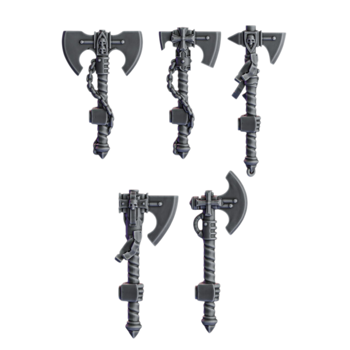 Crusader Axes | Pactum Aeternum | Conversion Bits For 28mm 32mm Sci-fi Space Knights