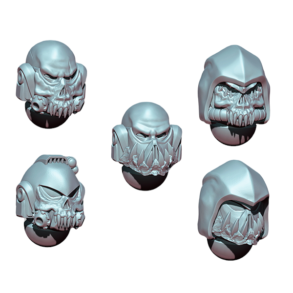 Space Warrior Helmet Pack A | Tyrant Hunters | Ratman Forge | Sci-Fi Grimdark Custom Bitz Wargaming Miniatures 28mm 32mm