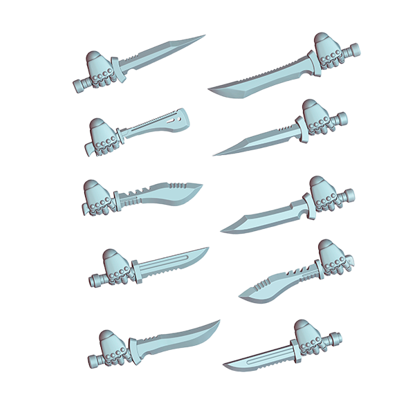 10x Space Warrior Knives B | Tyrant Hunters | Ratman Forge | Sci-Fi Grimdark Custom Bitz Wargaming Miniatures 28mm 32mm
