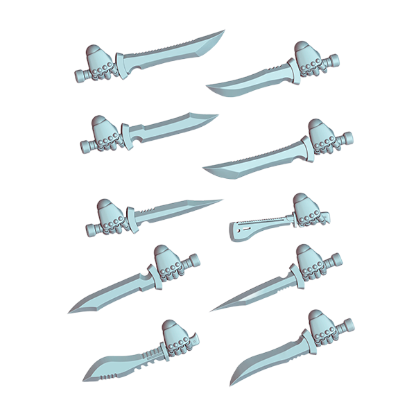 10x Space Warrior Knives C | Tyrant Hunters | Ratman Forge | Sci-Fi Grimdark Custom Bitz Wargaming Miniatures 28mm 32mm
