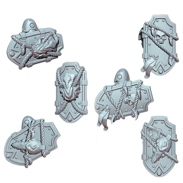 Space Warrior Shield Pack | Tyrant Hunters | Ratman Forge | Sci-Fi Grimdark Custom Bitz Wargaming Miniatures 28mm 32mm