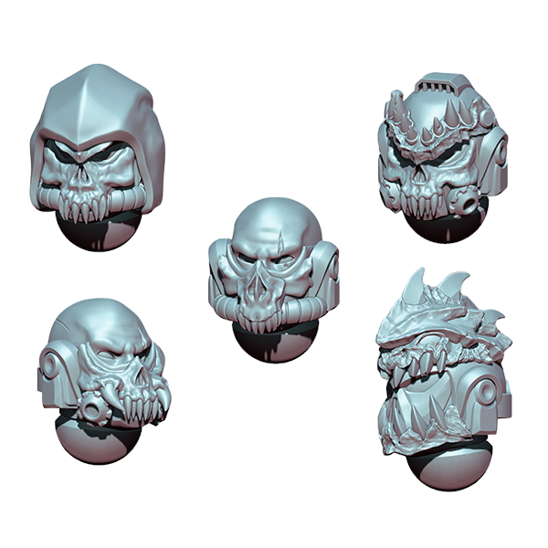 Space Warrior Helmet Pack B | Tyrant Hunters | Ratman Forge | Sci-Fi Grimdark Custom Bitz Wargaming Miniatures 28mm 32mm