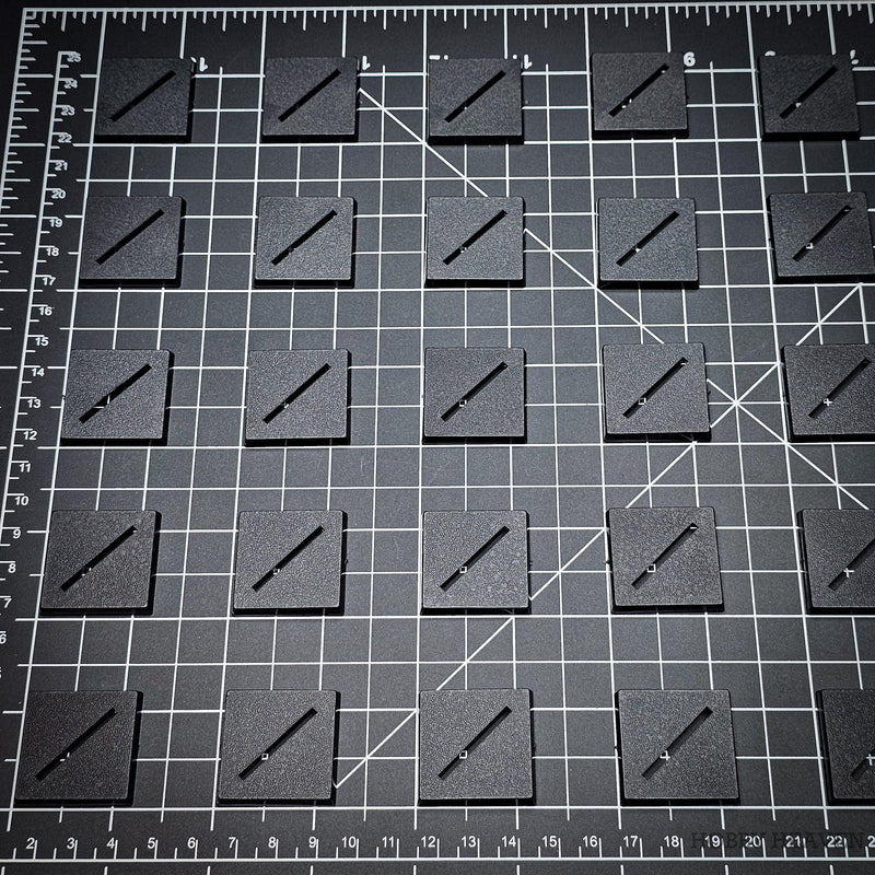 30mm Square Diagonal Slotted Plastic Bases