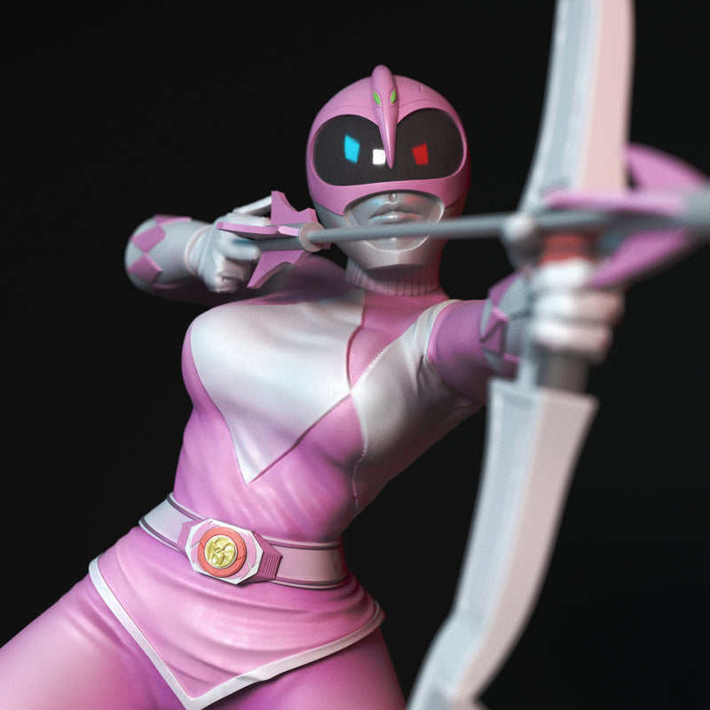 Pink Ranger | Pin-Up Statue Fan Art Miniature Unpainted | Torrida Minis