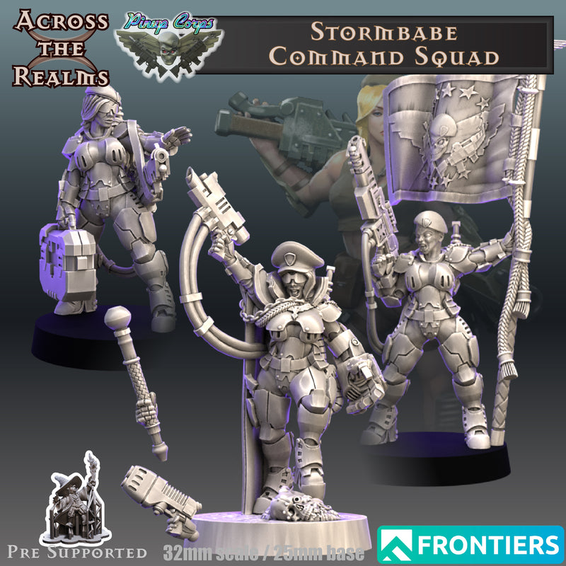 Stormbabe Command Squad Miniatures | Pin-Up Corps