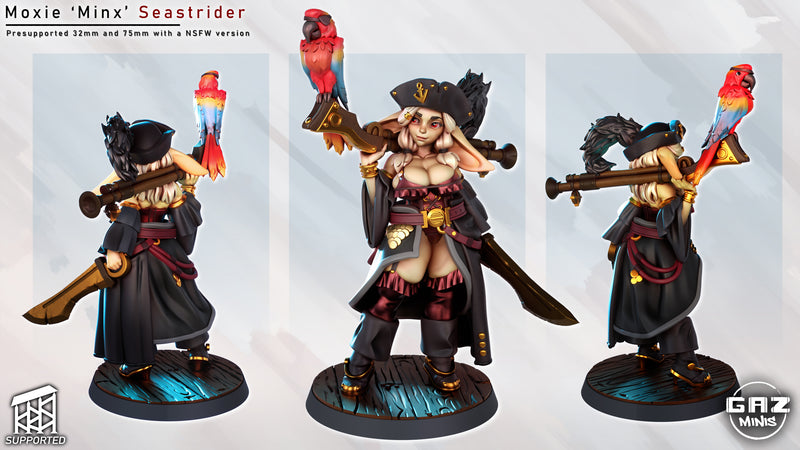 Pirate Moxie ‘Minx’ Seastrider | Fantasy Pin-Up | Fantasy Miniature | Gaz Minis