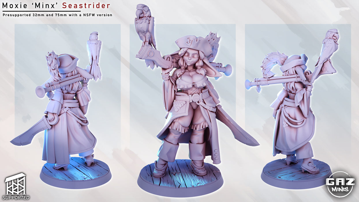 Pirate Moxie ‘Minx’ Seastrider | Pin-up | Fantasy Miniature | Gaz Minis | [Multi-Listing]