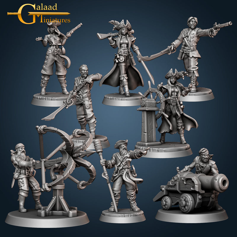 Pirates Crew Miniatures (Full Set) | Fantasy Miniature | Galaad Miniatures TabletopXtra