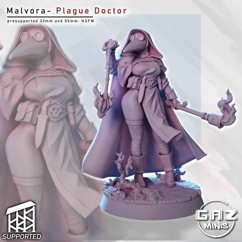Plague Doctor Malvora | Fantasy Pin-Up | Gaz Minis
