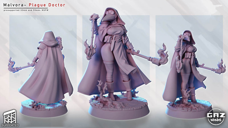 Plague Doctor Malvora | Fantasy Pin-Up | Gaz Minis