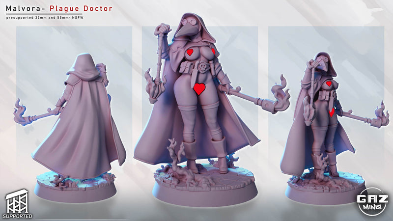 Plague Doctor Malvora | Fantasy Pin-Up | Gaz Minis