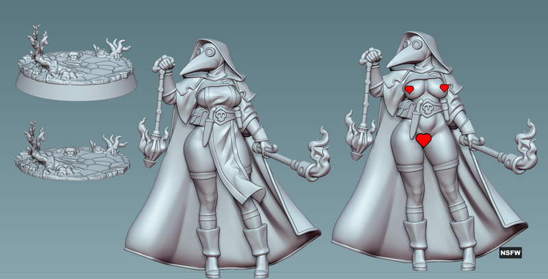 Plague Doctor Malvora | Fantasy Pin-Up | Gaz Minis