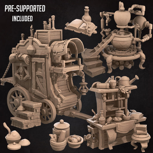 Potion Seller Scenery Pack | Bullet Town Halloween | Fantasy Miniature | Bite the Bullet TabletopXtra