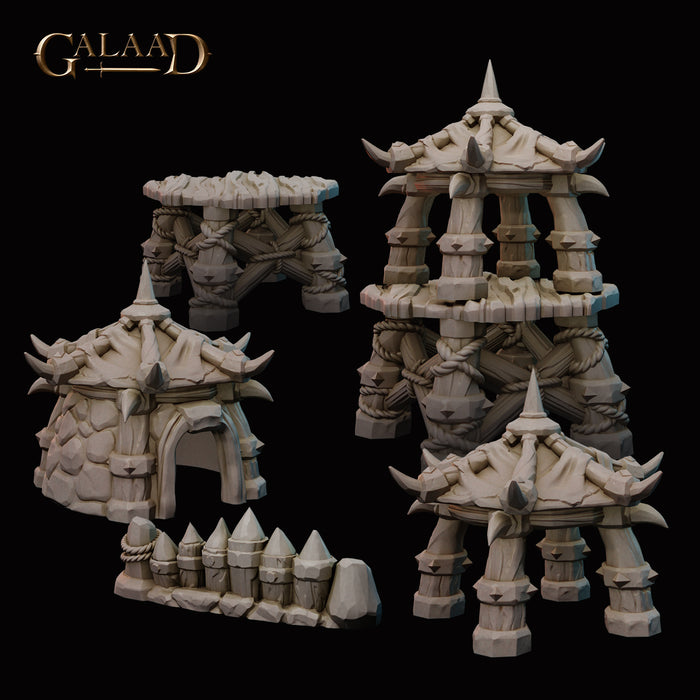 Scenery Pack | Tribal Orcs Clan | Fantasy Miniature | Galaad Miniatures
