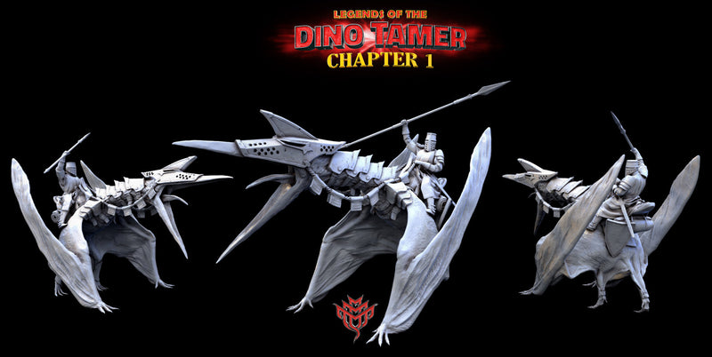 Pteran and Armageddon (Pose 1) | Legends of the Dino Tamer: Chapter One | Fantasy Miniature | Mini Monster Mayhem TabletopXtra