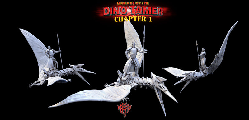 Pteran and Armageddon (Pose 2) | Legends of the Dino Tamer: Chapter One | Fantasy Miniature | Mini Monster Mayhem TabletopXtra