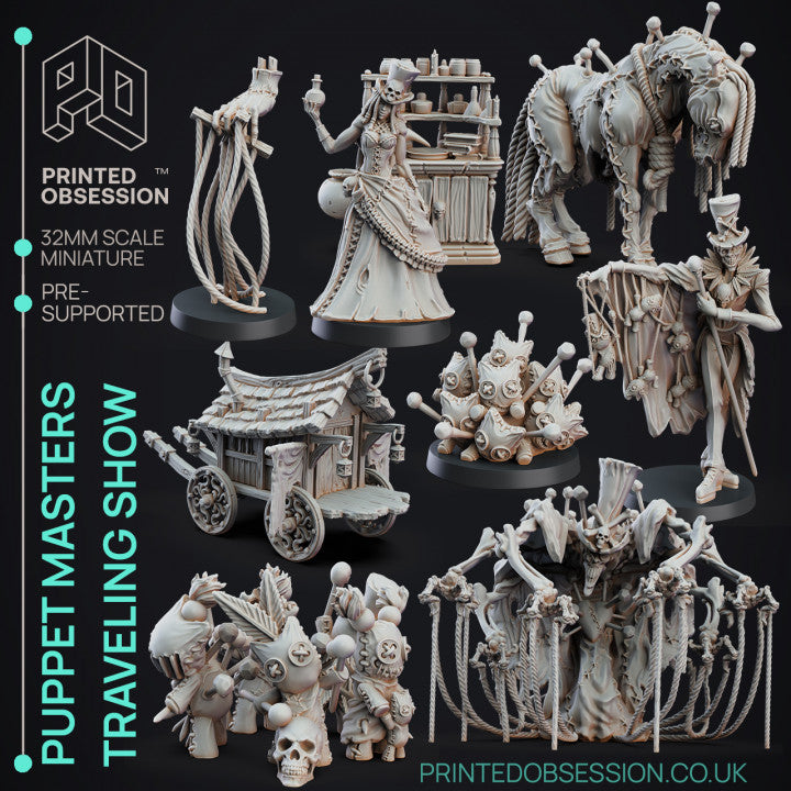 Puppet Masters Travelling Show Miniatures (Full Set) | Fantasy Miniature | Printed Obsession TabletopXtra