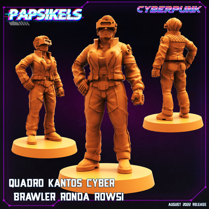 Quadro Kantos Cyber Brawler Ronda Rowsi | Cyberpunk | Sci-Fi Miniature | Papsikels