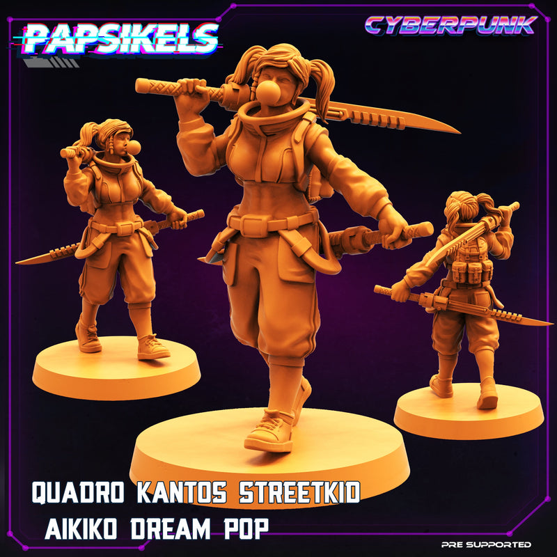 Quadro Kantos Street Kid Aikiko Pop | Cyberpunk | Sci-Fi Miniature | Papsikels TabletopXtra