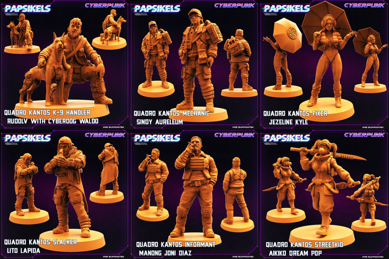 Quadros Kantos Miniatures | Cyberpunk | Sci-Fi Miniature | Papsikels TabletopXtra