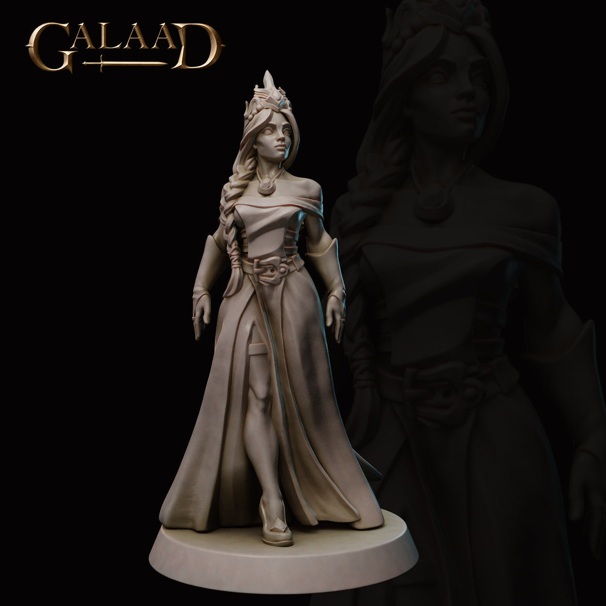 Queen | Escort the Queen | Fantasy Miniature | Galaad Miniatures TabletopXtra
