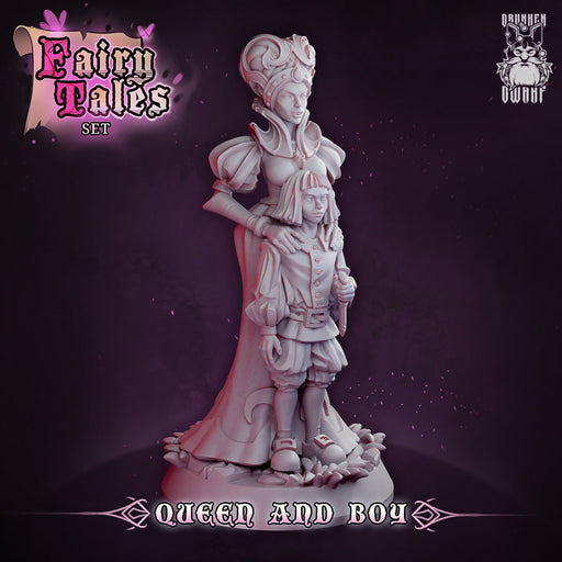 Queen and Boy | Fairy Tales | Fantasy Miniature | Drunken Dwarf TabletopXtra