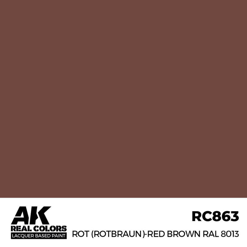 AK Interactive Real Colors - Rot (Rotbraun)-Red (Red Brown) RAL 8013 (RC863)