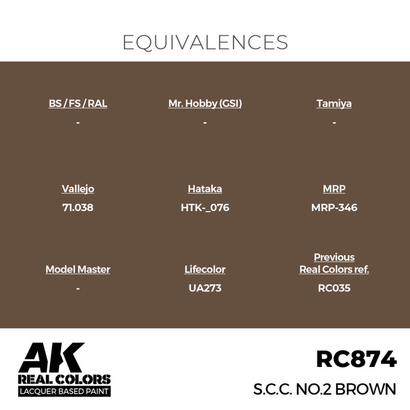 AK Interactive Real Colors - S.C.C. No.2 Brown (RC874)