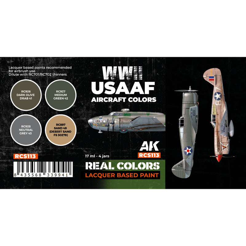 AK Interactive Real Colors - WWII USAAF Aircraft Set (RCS113)