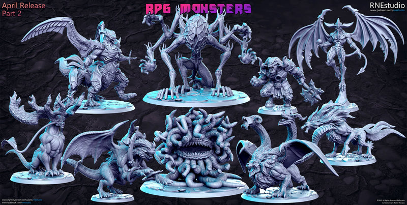 RPG Monster Miniatures (Full Set) | Fantasy Miniature | RN Estudio TabletopXtra