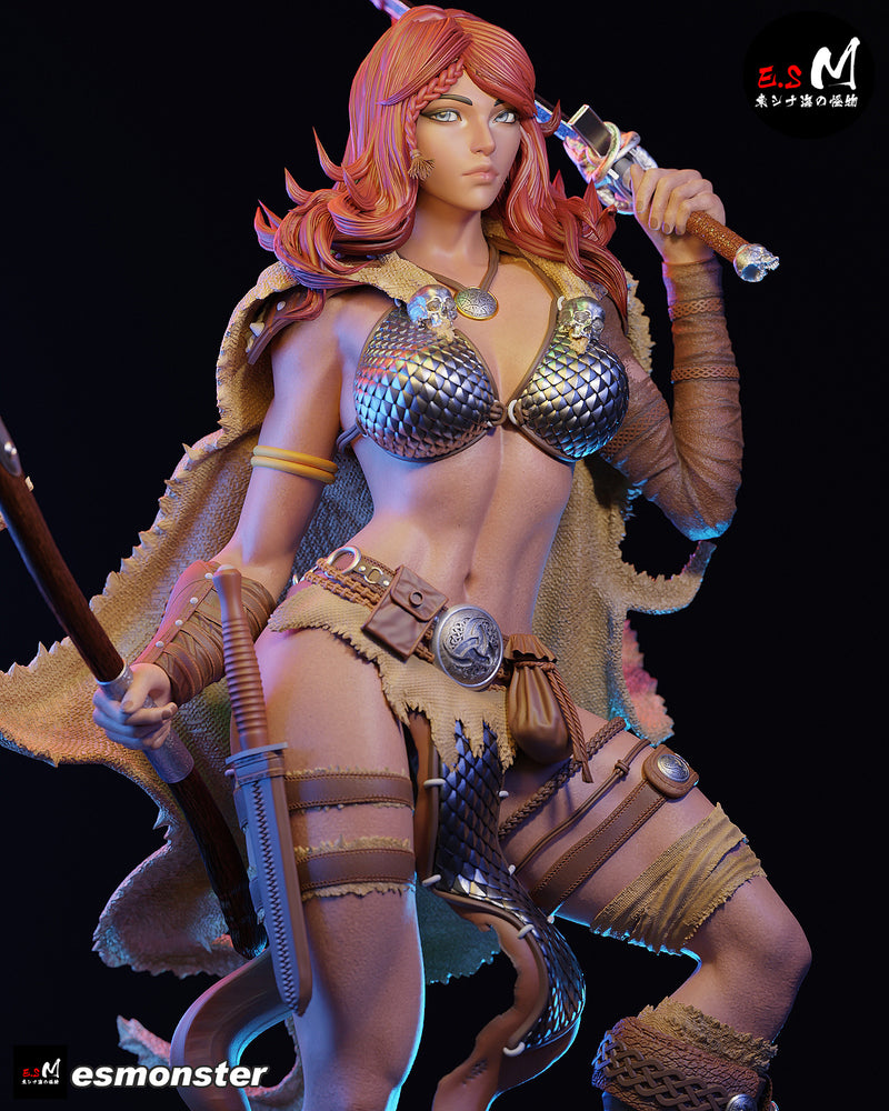 Barbarian Woman | Pin-Up Statue Fan Art Miniature Unpainted | E.S Monster