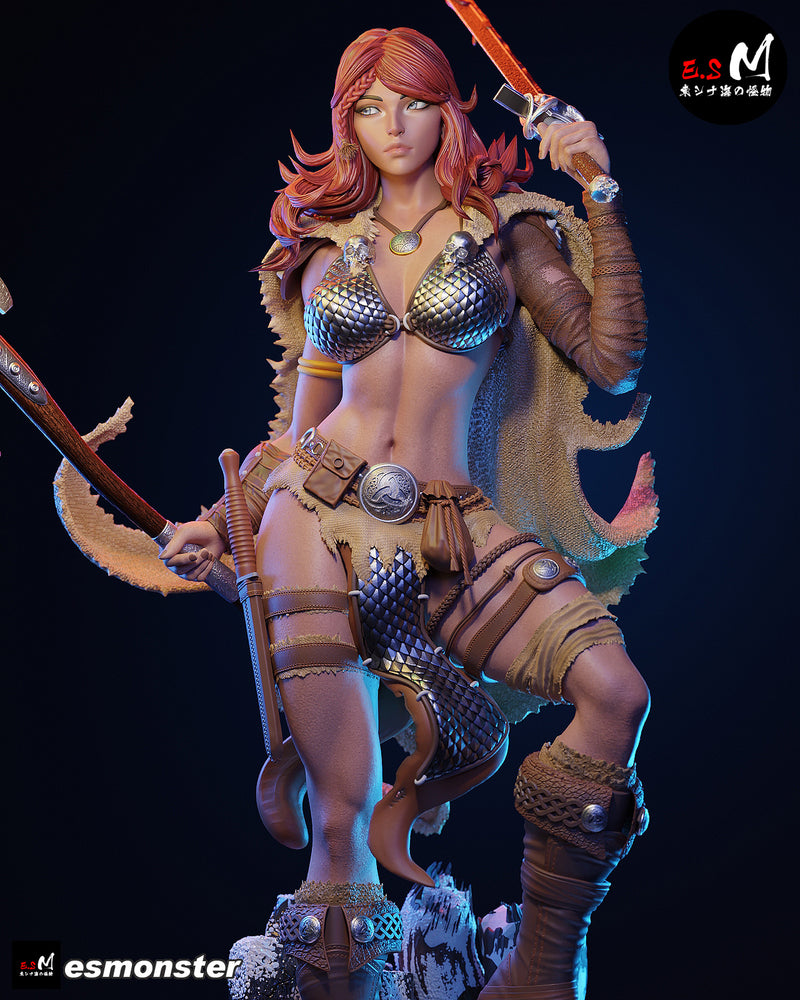 Barbarian Woman | Pin-Up Statue Fan Art Miniature Unpainted | E.S Monster