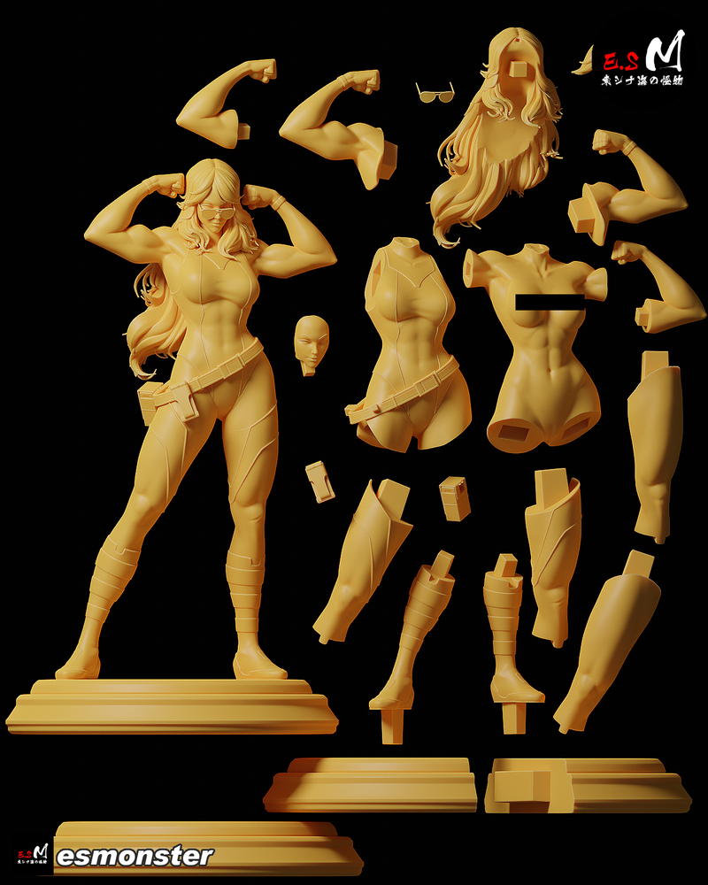 She Hulk | Pin-Up Statue Fan Art Miniature Unpainted | E.S Monster