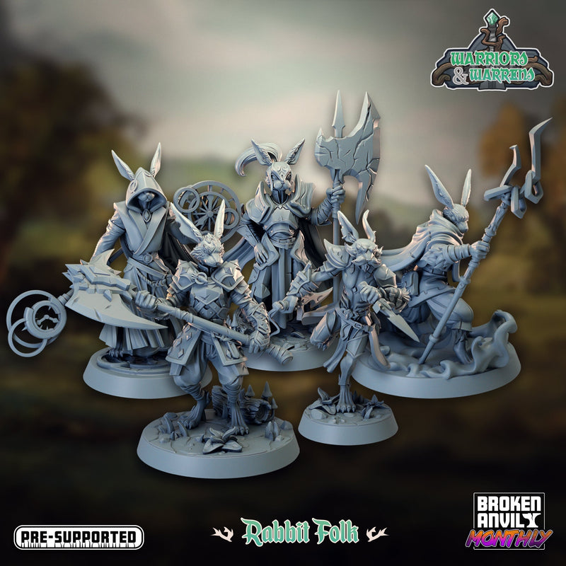Rabbit Folk & Familiars Miniatures | Warriors and Warrens | Tabletop RPG Miniature TabletopXtra