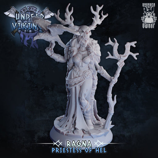 Ragna Priestess of Hel | Undead Vikings | Fantasy Miniature | Drunken Dwarf TabletopXtra