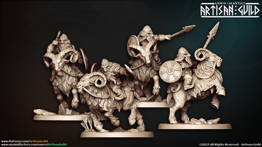 Ramrider w/ Mask Miniatures | Dwarven Mountaineers of Skutagaard | Fantasy D&D Miniature | Artisan Guild TabletopXtra