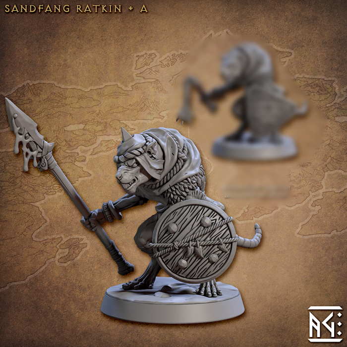 Ratkin A | Sandfang Ratkin | Fantasy D&D Miniature | Artisan Guild