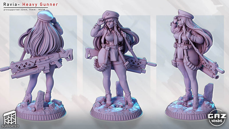 Heavy Gunner Ravia | Fantasy Pin-Up | Gaz Minis